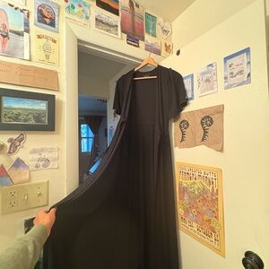 Purusha people Black Maxi wrap Dress